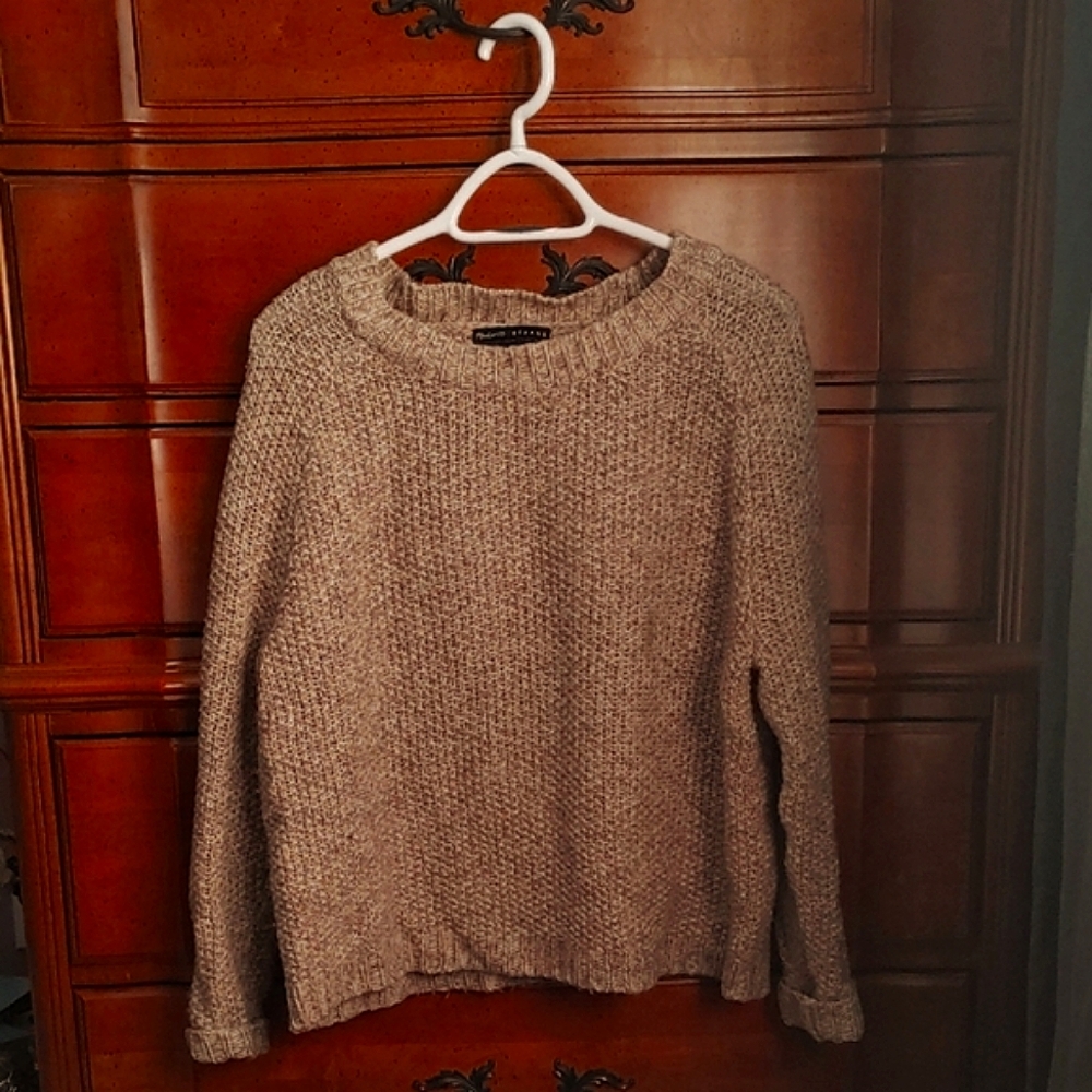 Madewell x Sezane oversized oatmeal beige knit sweater